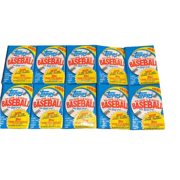 10 Unopened 1989 Topps Baseball Card Wax Packs - Picture 1 of 1